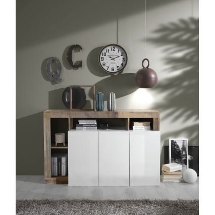 Kommode LENOR hvid/brun
