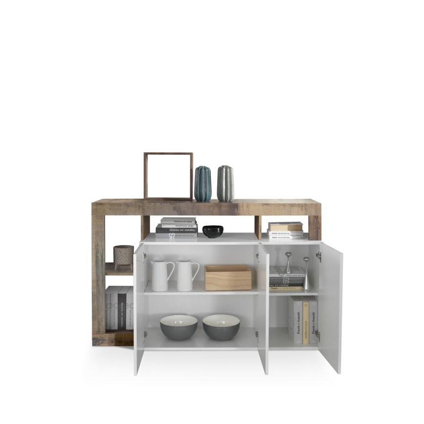 Kommode LENOR hvid/brun