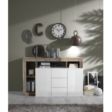 Kommode LENOR hvid/brun