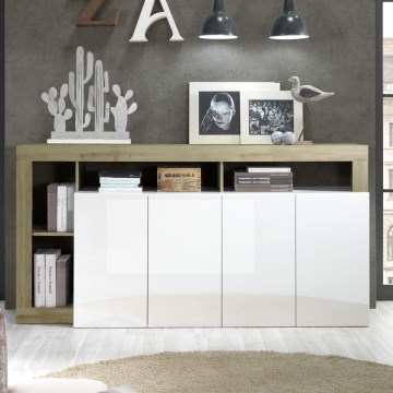 Kommode LENOR hvid/brun