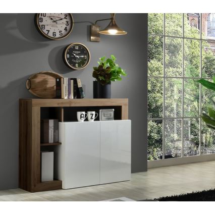 Kommode LENOR hvid/eg