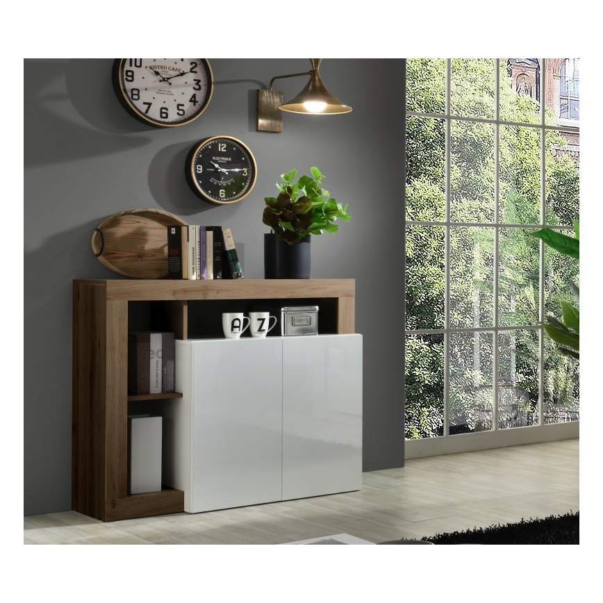 Kommode LENOR hvid/eg