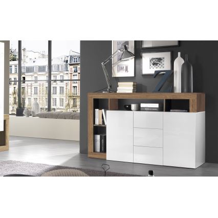 Kommode LENOR hvid/eg