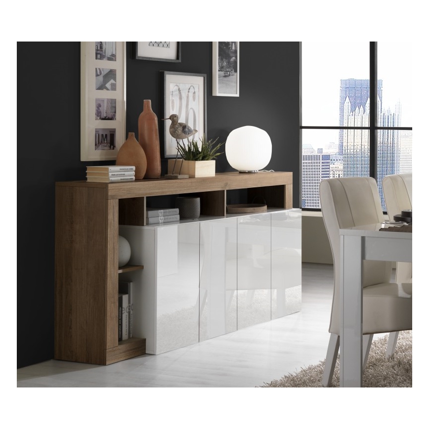Kommode LENOR hvid/eg