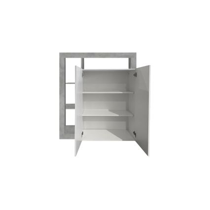 Kommode LENOR hvid/grå beton