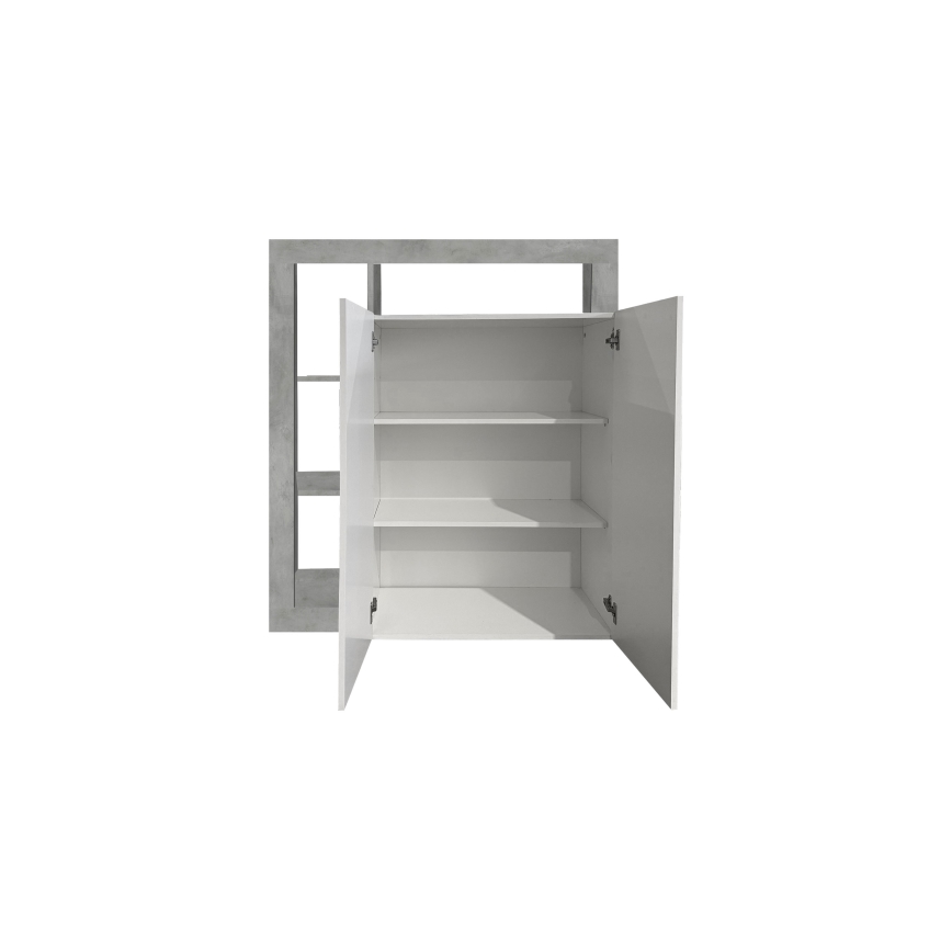 Kommode LENOR hvid/grå beton