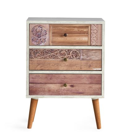 Kommode LIZA 68x50 hvid/brun
