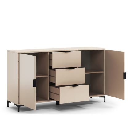 Kommode LORA med skuffer og låger, beige