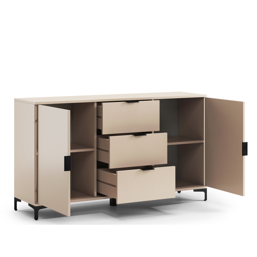 Kommode LORA med skuffer og låger, beige