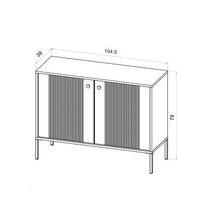 Kommode LUE 104x39 cm hvid/sort