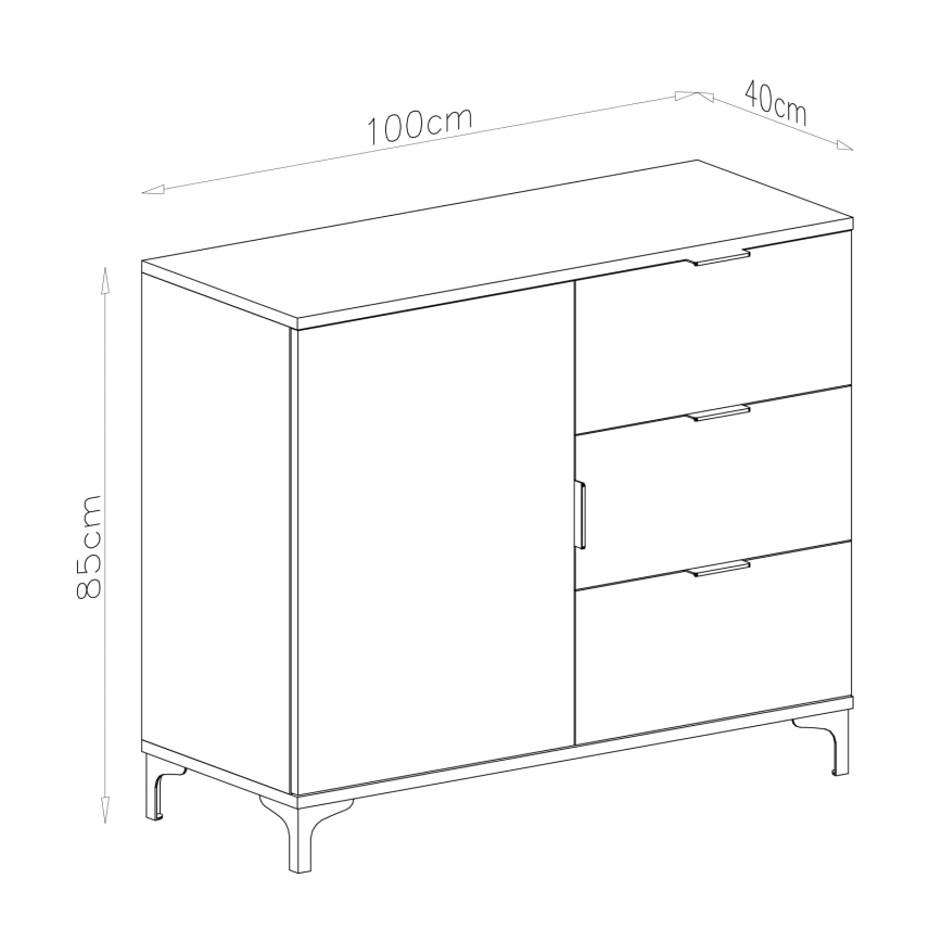 Kommode med skuffer LORA beige