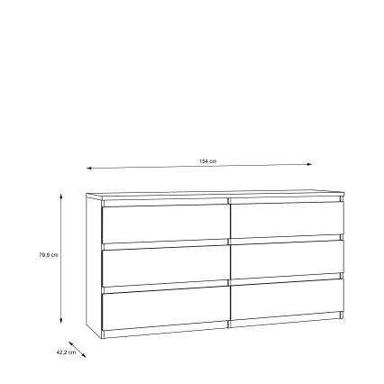 Kommode med skuffer MAO, Artisan egetræ