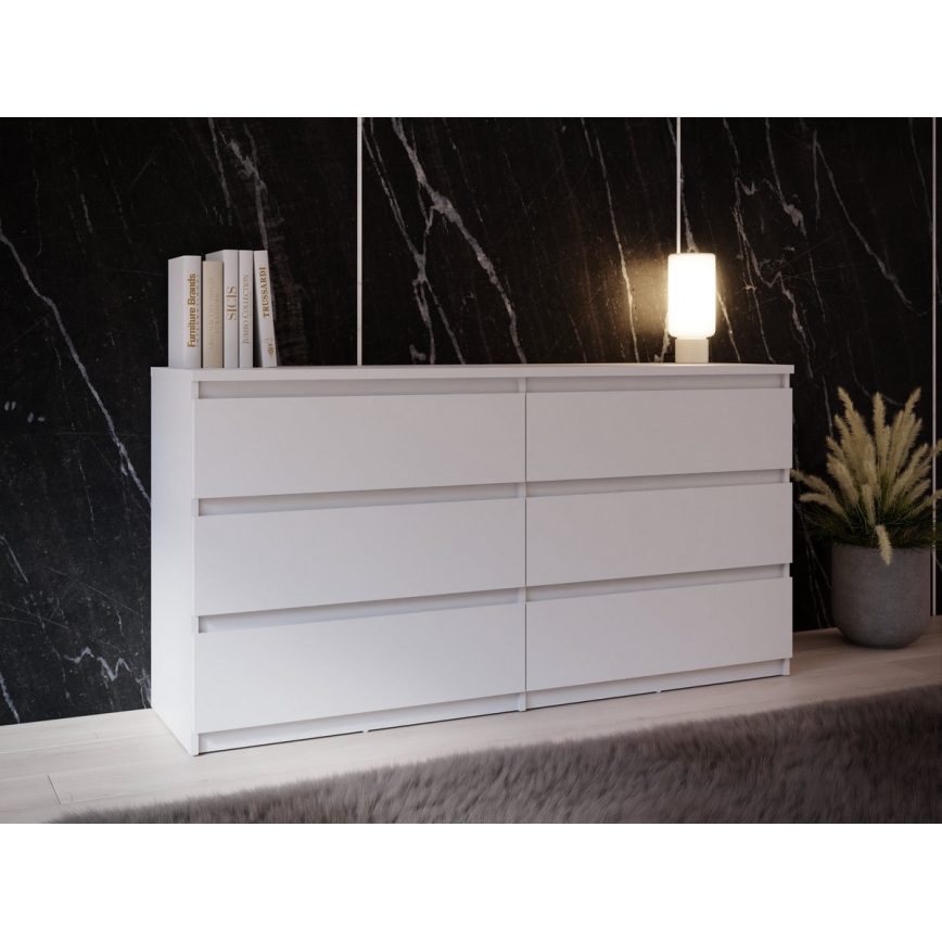 Kommode med skuffer MAO, hvid