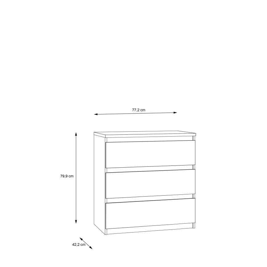 Kommode med skuffer MAO i artisan-eg