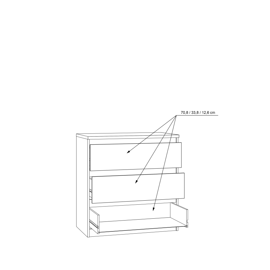 Kommode med skuffer MAO i artisan-eg