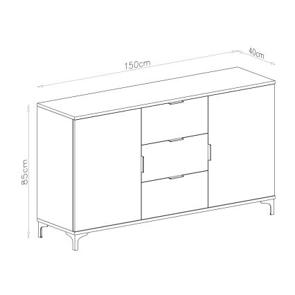 Kommode med skuffer og låger LORA artisan eg