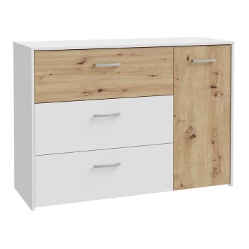 Kommode med skuffer URO eg artisan/ hvid