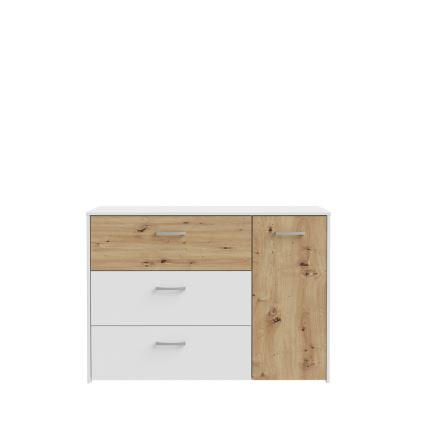 Kommode med skuffer URO eg artisan/ hvid