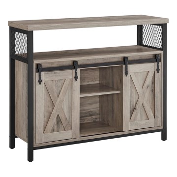 Kommode med skydelåger FIRA taupe/sort