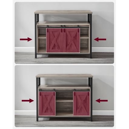 Kommode med skydelåger FIRA taupe/sort