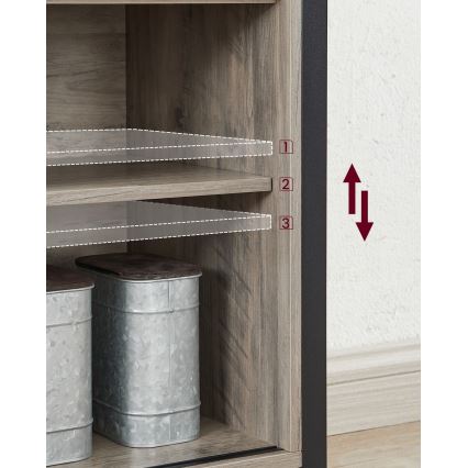 Kommode med skydelåger FIRA taupe/sort