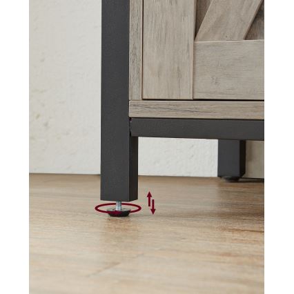 Kommode med skydelåger FIRA taupe/sort