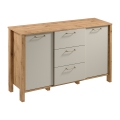 Kommode MENTA 138x81x40 cm Wotan-egetræ/grå