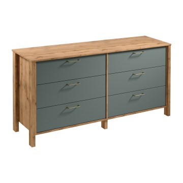 Kommode MENTA 170x81x47 cm eg wotan/grøn