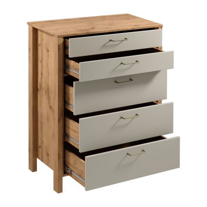 Kommode MENTA 90x108x47 cm eg Wotan/grå