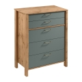 Kommode MENTA 90x108x47 cm eg wotan/grøn