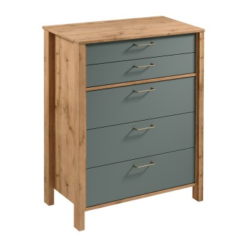 Kommode MENTA 90x108x47 cm eg wotan/grøn