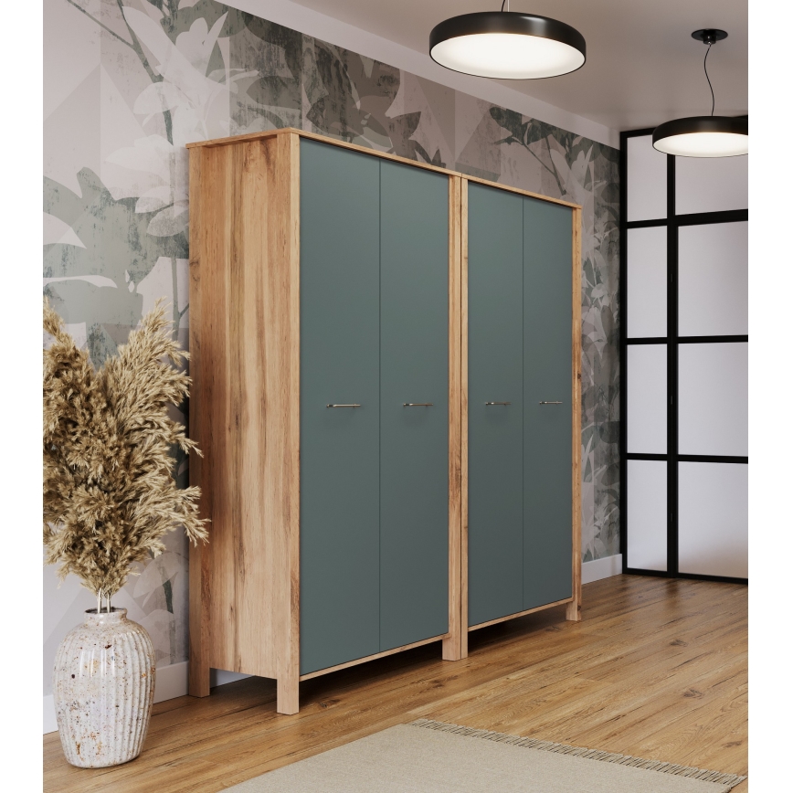 Kommode MENTA 90x200x53 cm eg Wotan/grøn