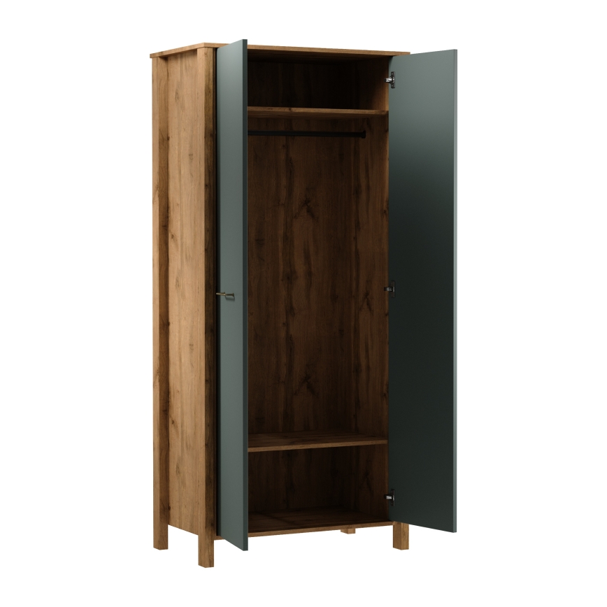 Kommode MENTA 90x200x53 cm eg Wotan/grøn