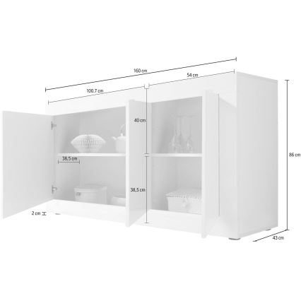 Kommode NERILA hvid/brun