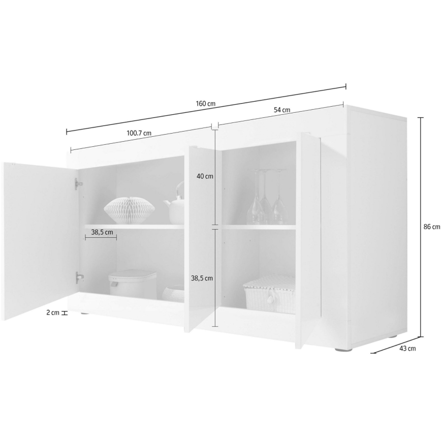 Kommode NERILA hvid/brun