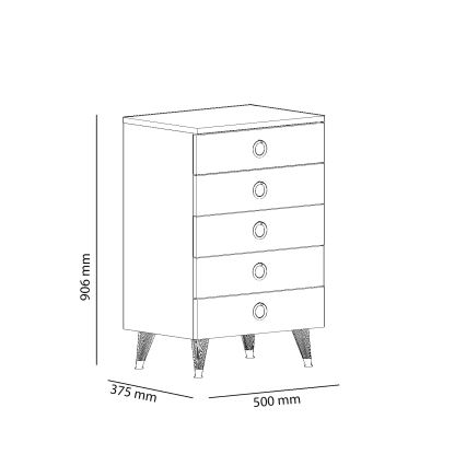 Kommode PERA 91x50 cm hvid