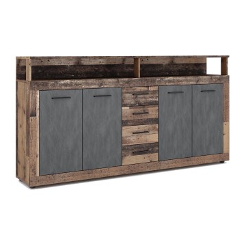 Kommode RUNA 190x96x32 cm mørkebrun/antracit