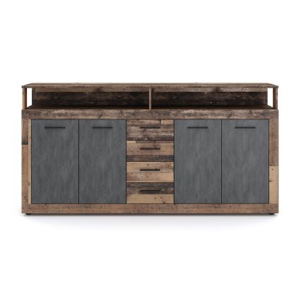 Kommode RUNA 190x96x32 cm mørkebrun/antracit
