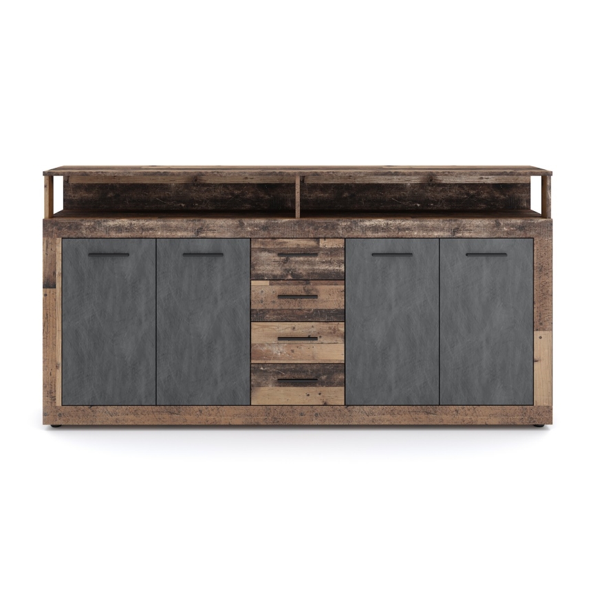Kommode RUNA 190x96x32 cm mørkebrun/antracit
