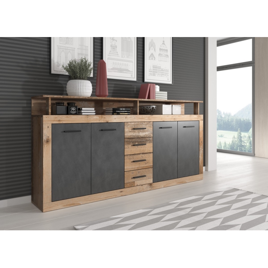 Kommode RUNA lysebrun/antracit