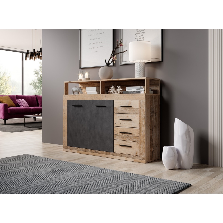 Kommode RUNA lysebrun/antracit