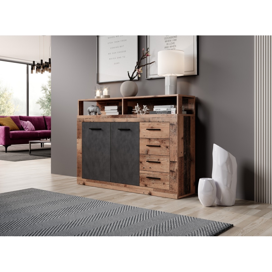 Kommode RUNA mørkebrun/antracit
