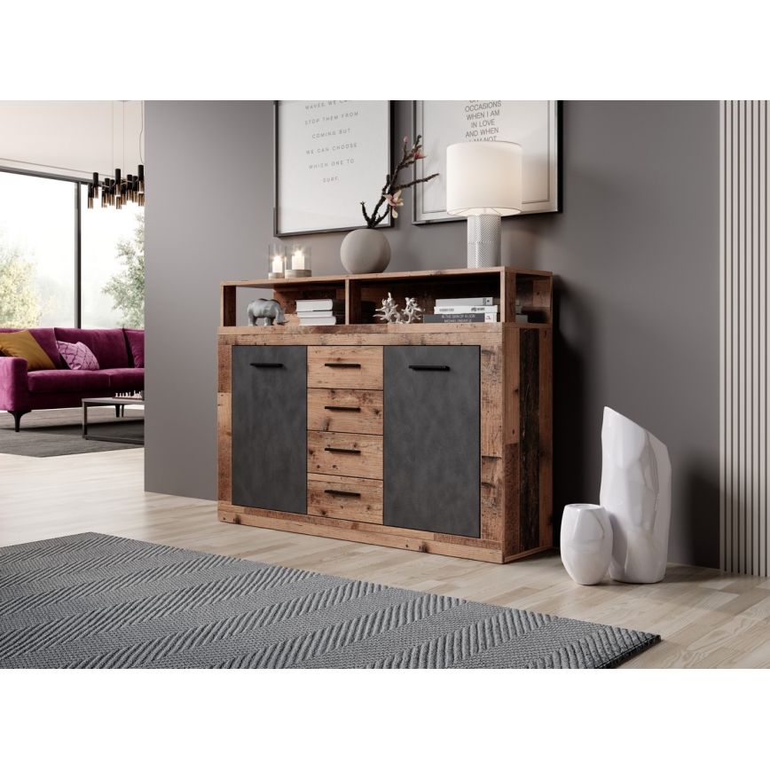 Kommode RUNA mørkebrun/antracit