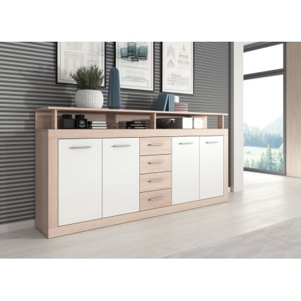 Kommode RUNA Sonoma-eg/hvid