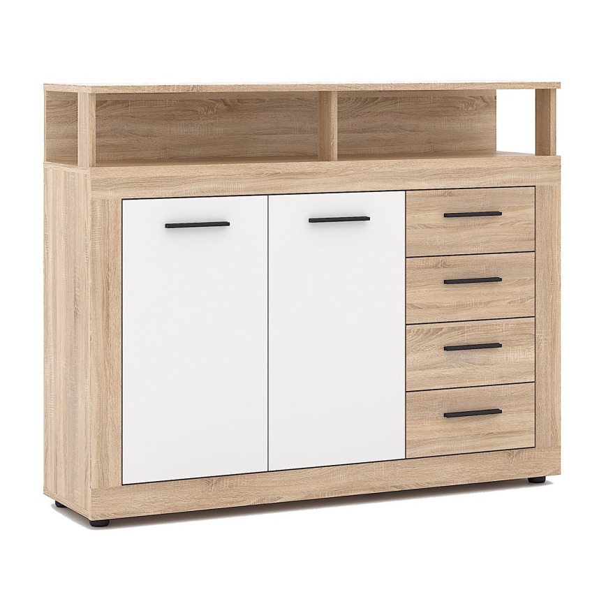 Kommode RUNA Sonoma-eg/hvid
