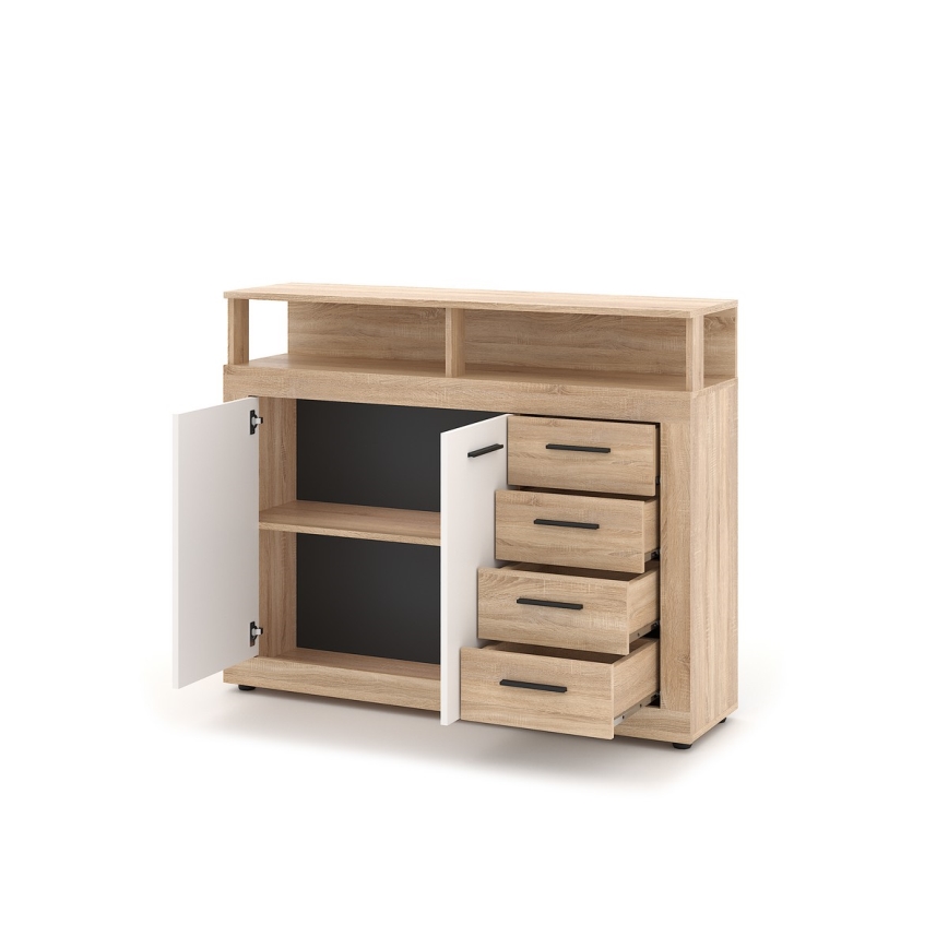 Kommode RUNA Sonoma-eg/hvid