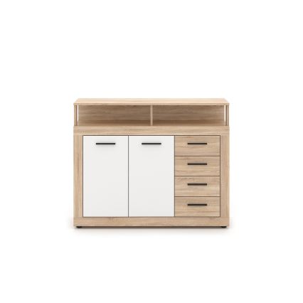 Kommode RUNA Sonoma-eg/hvid