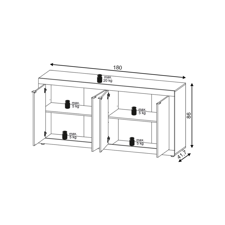 Kommode RUNEA lys brun/antracit