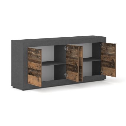 Kommode RUNEA mørkebrun/antracit