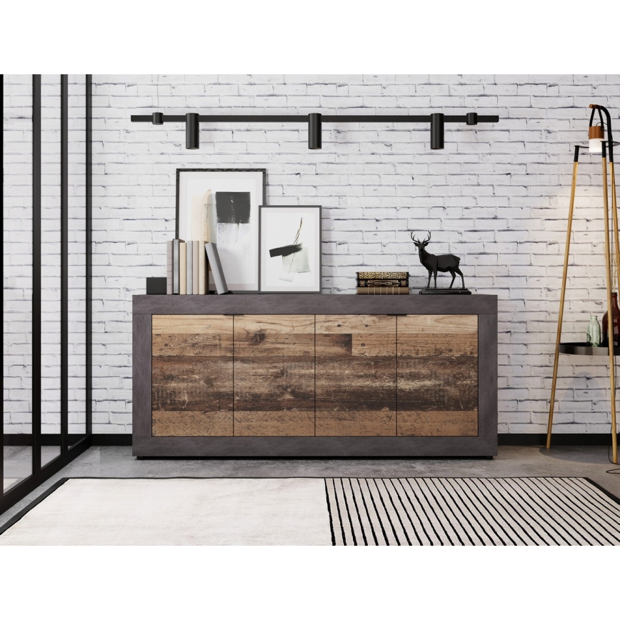 Kommode RUNEA mørkebrun/antracit